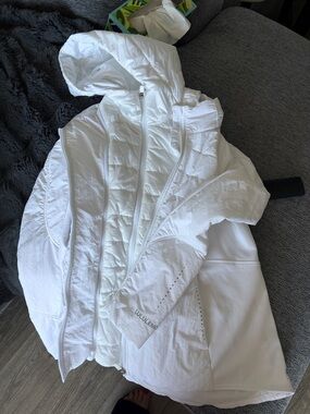 lululemon athletica White Hooded Puffer Jacket